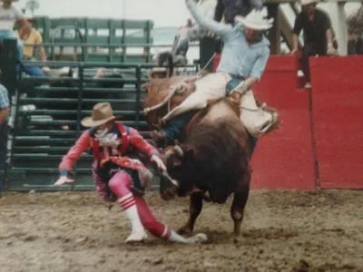 Freddie Waltz performing during his rodeo career